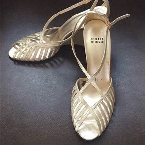 Gold Strappy Wedge Stuart Weitzman Sandals